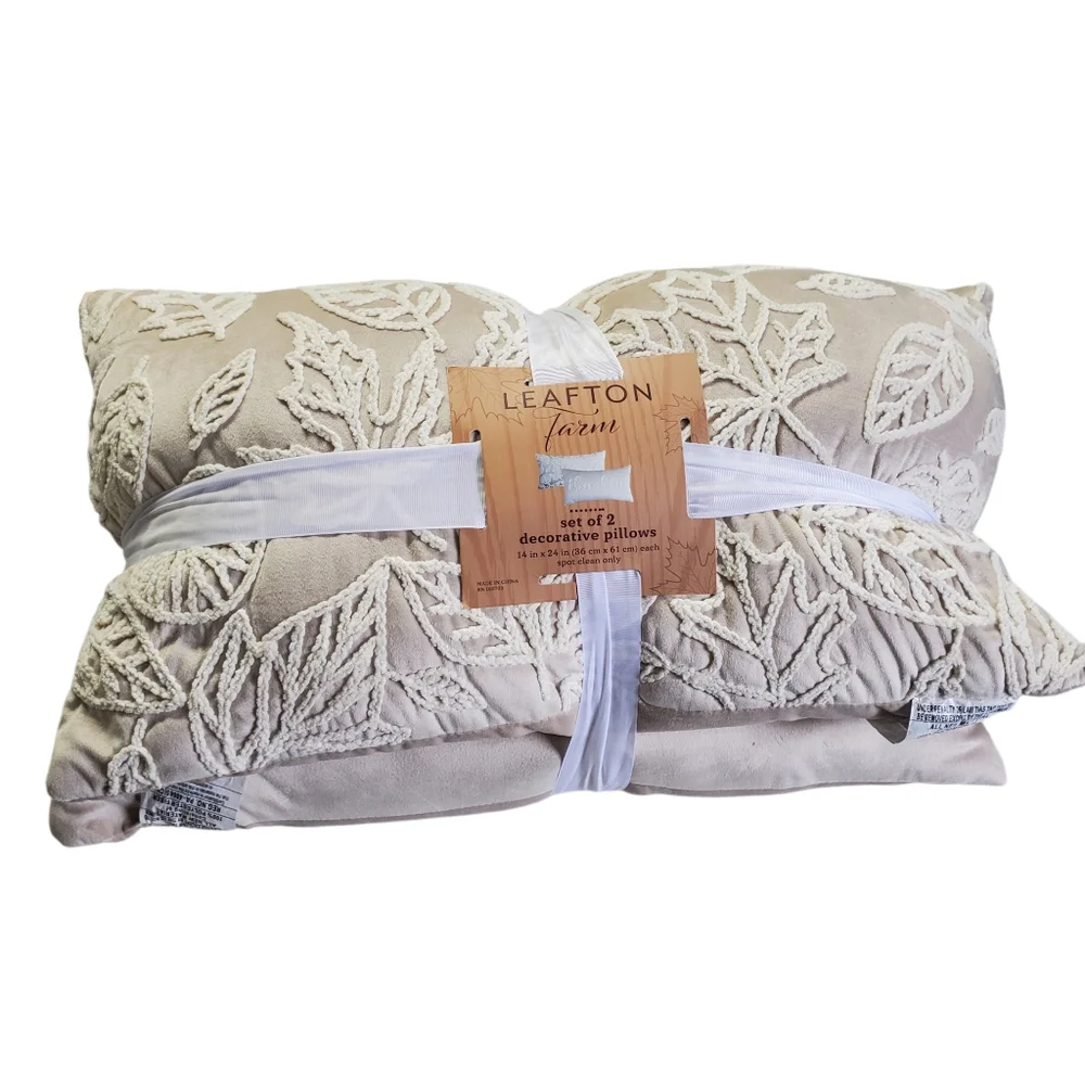 NEW Leafton Farm Set Of 2 Decorative Pillows Autumn/Fall Home Throw Pillows